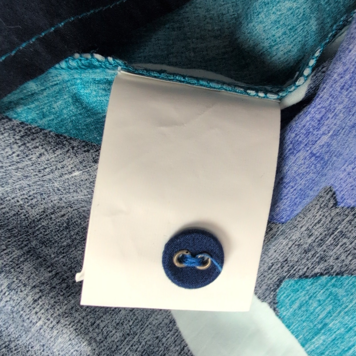 Robe Luk Ap TU Longue Coton Bleu L/XL Feuillage Ceinture Neuve Étiquette