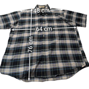 Chemise manches courtes L.L. Bean bleu marine à carreaux taille XL