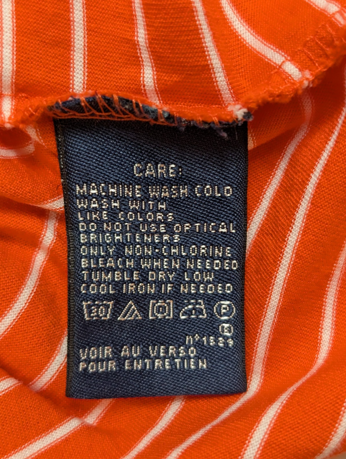 Polo manches courtes Ralph Lauren Golf femme L orange rayures blanc