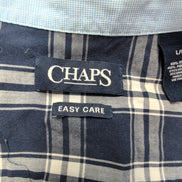 Chemise CHAPS à carreaux bleu marine manches courtes taille L #127e