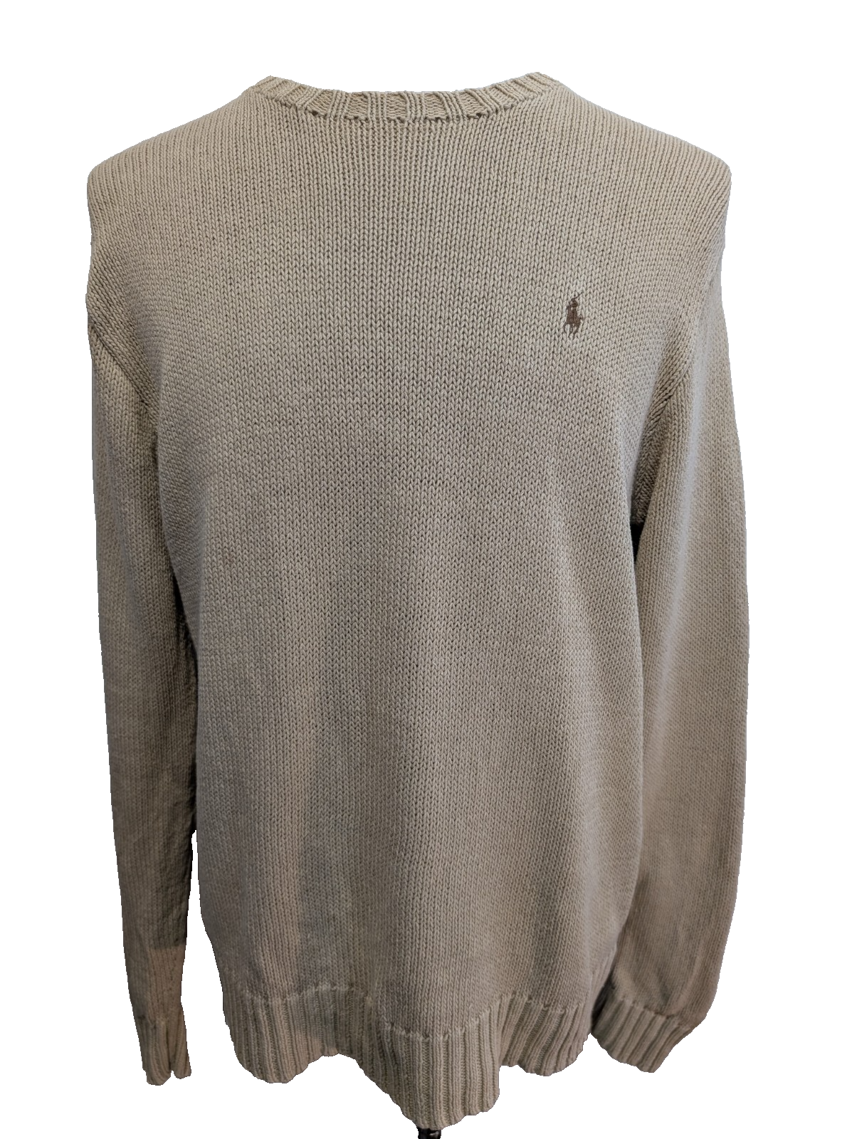 Pull POLO Ralph Lauren Rare - Col rond - 56% Lin / 44% Coton - Beige - Taille L