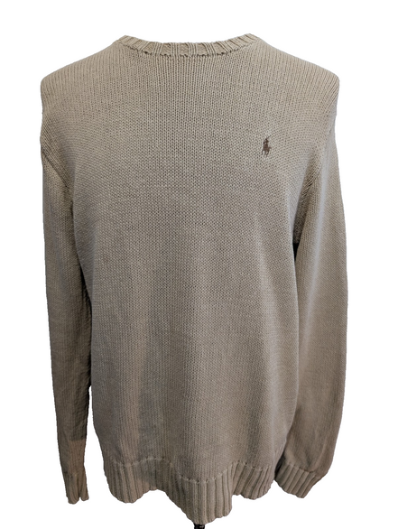 Pull POLO Ralph Lauren Rare - Col rond - 56% Lin / 44% Coton - Beige - Taille L