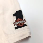 Chemise Harley Davidson Racing 3XL blanche brodée biker rare XXL