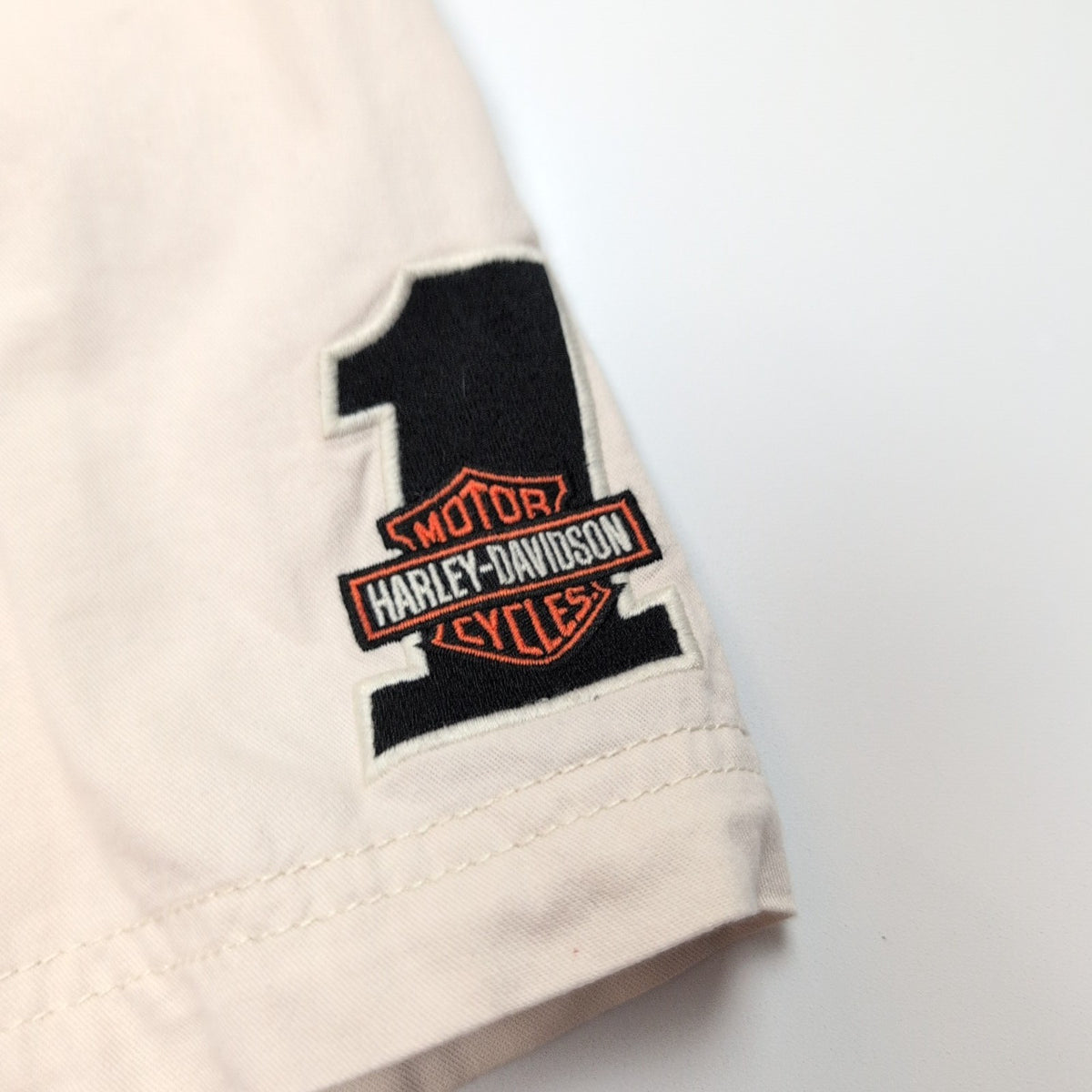 Chemise Harley Davidson Racing 3XL blanche brodée biker rare XXL