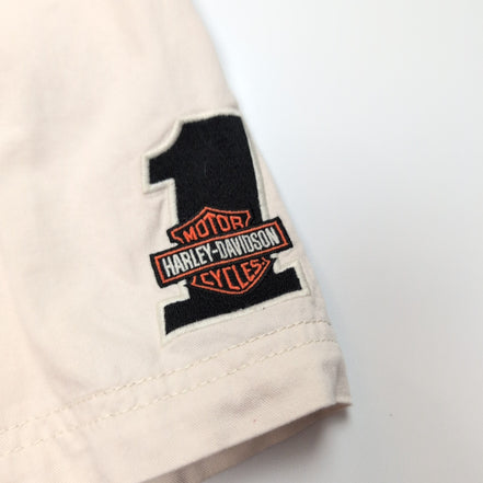 Chemise Harley Davidson Racing 3XL blanche brodée biker rare XXL