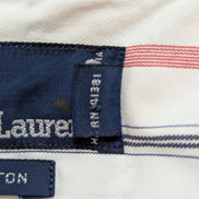 Chemise Polo Ralph Lauren Shirt XL Rayée Rouge Bleu Coton Col Classique