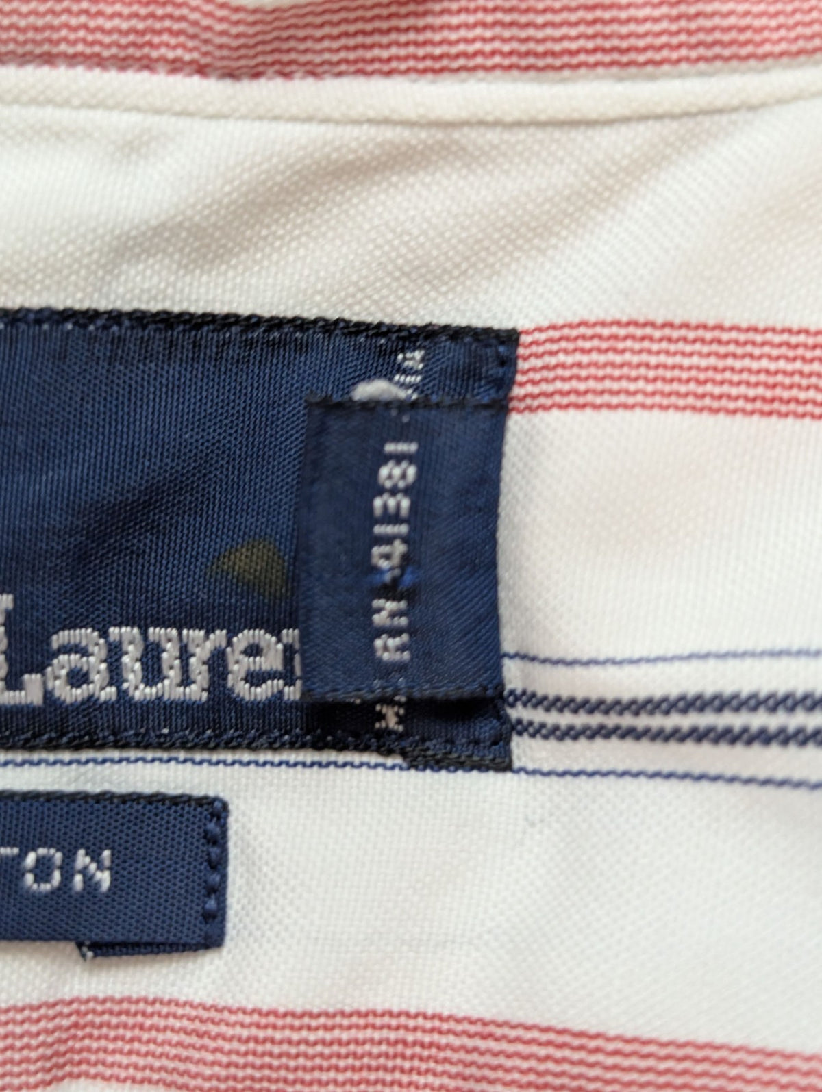 Chemise Polo Ralph Lauren Shirt XL Rayée Rouge Bleu Coton Col Classique