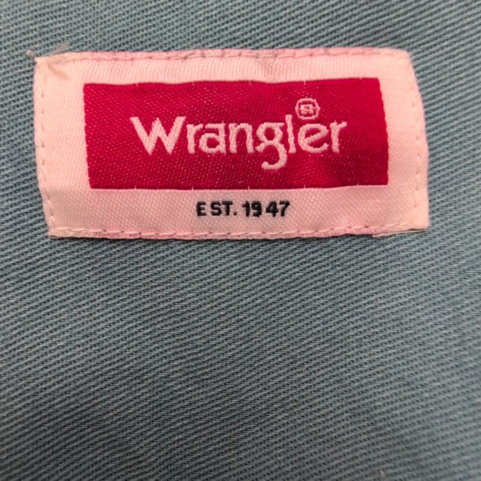 Chemise Wrangler Manche Courte Vert Pâle Stretch Taille 2XL Deux Poches