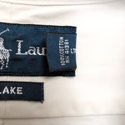 Chemise Ralph Lauren XL Vintage Blanche Coton Lourd Logo Bleu