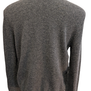 Pull Polo Ralph Lauren Gris Logo Violet - 100% Laine d'Agneau L (Ajusté)