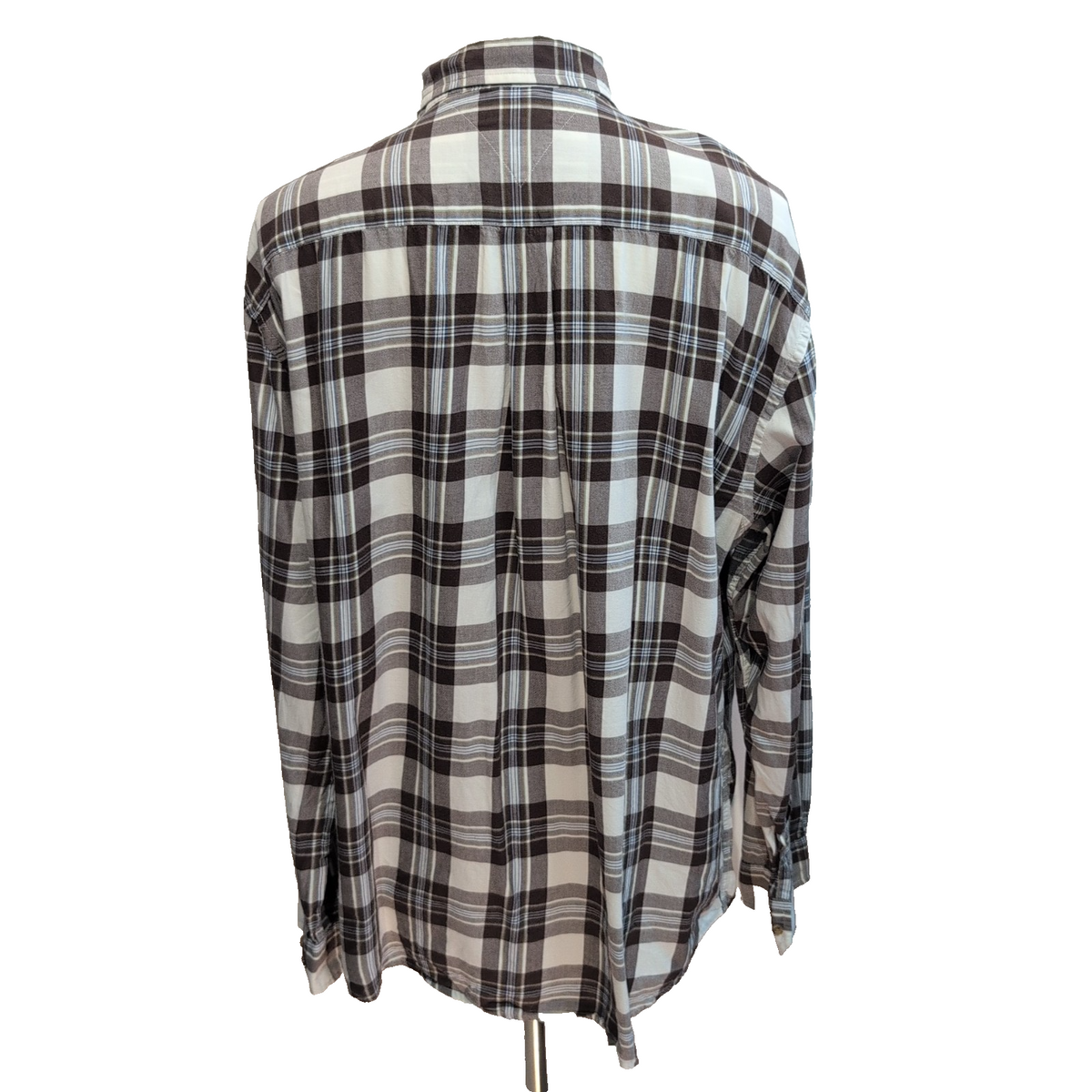 Chemise Tommy Hilfiger XXL 3XL Carreaux Marron Blanc Logo Poche