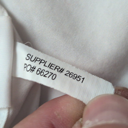 Chemise Ralph Lauren L blanc uni 100% coton logo bleu marine excellent état