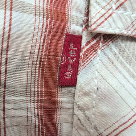 Chemise Levi's Western vintage rouge blanc carreaux Bouton pression coton M