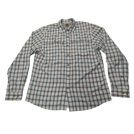 Chemise L.L. Bean Nylon kaki à carreaux taille M #142e