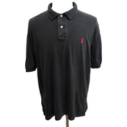 Polo Ralph Lauren Homme L Noir Logo Rouge Polo Manches Courtes Classic Fit