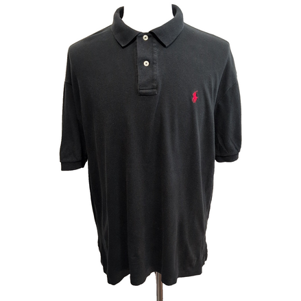 Polo Ralph Lauren Homme L Noir Logo Rouge Polo Manches Courtes Classic Fit