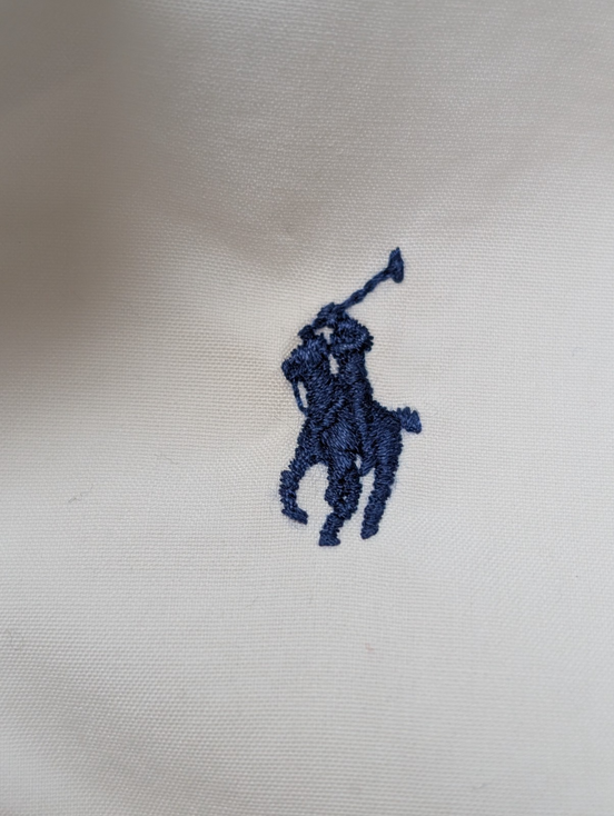 Ralph Lauren Chemise Blake XL Blanche Logo Bleu Marine