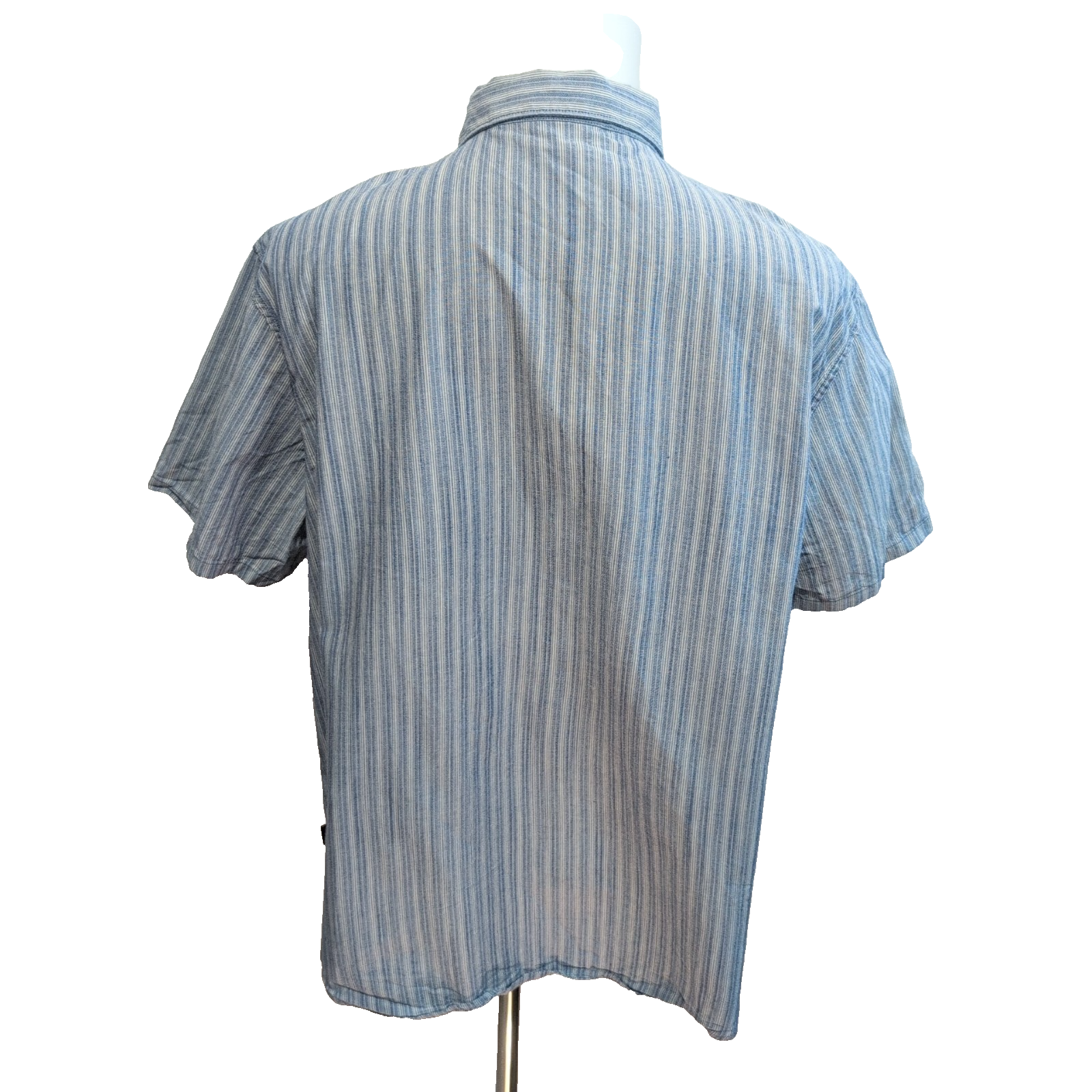 Chemise Patagonia XL bleue à rayures coton organique manches courtes
