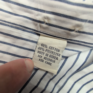 Chemise Andhurst XL Blanc Rayures Bleues 60% Coton Manches Courtes