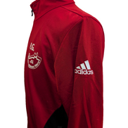 Veste de survêtement Adidas Rouge Taille L (Taille grand - Mesures réelles)