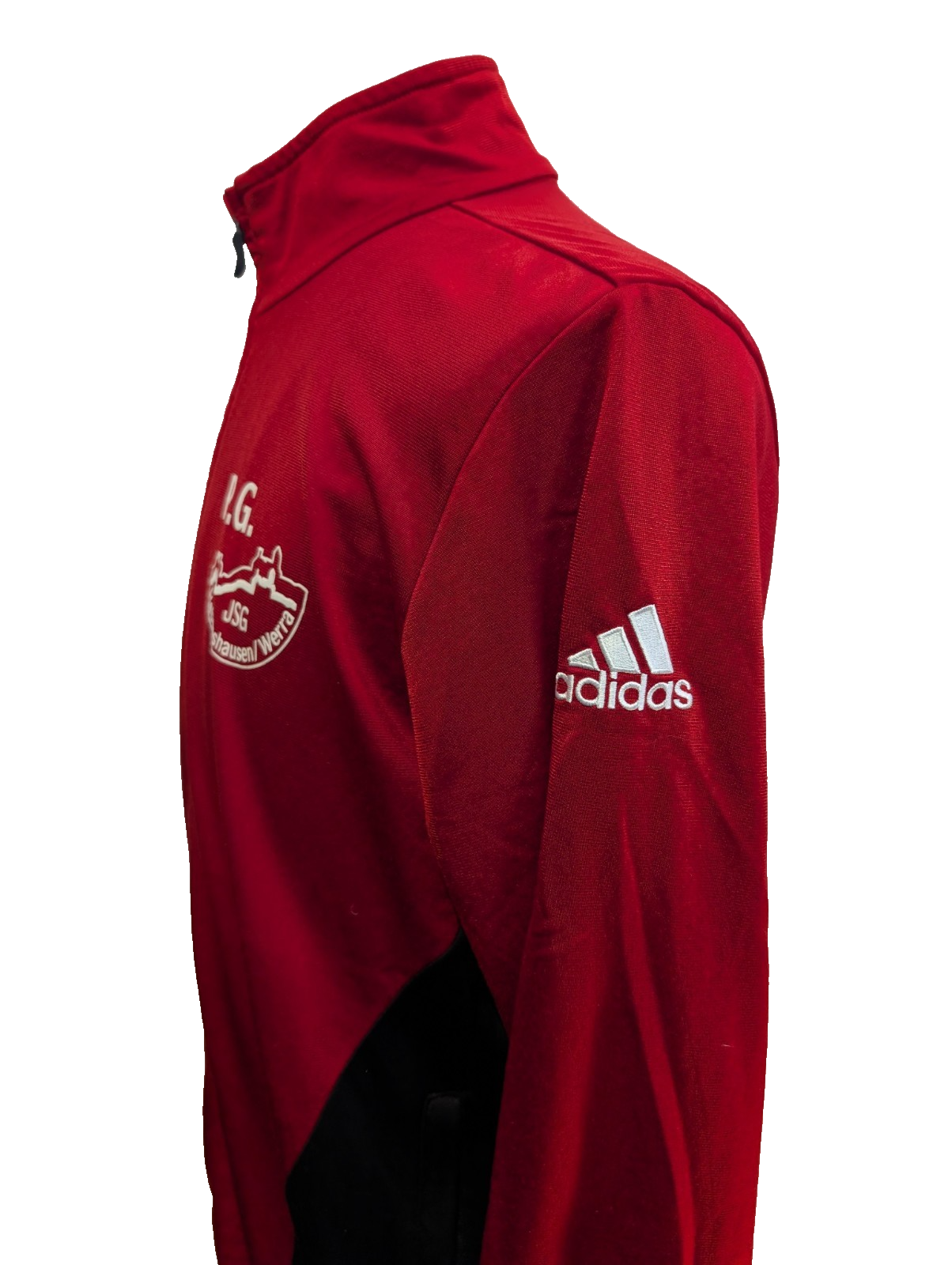 Veste de survêtement Adidas Rouge Taille L (Taille grand - Mesures réelles)