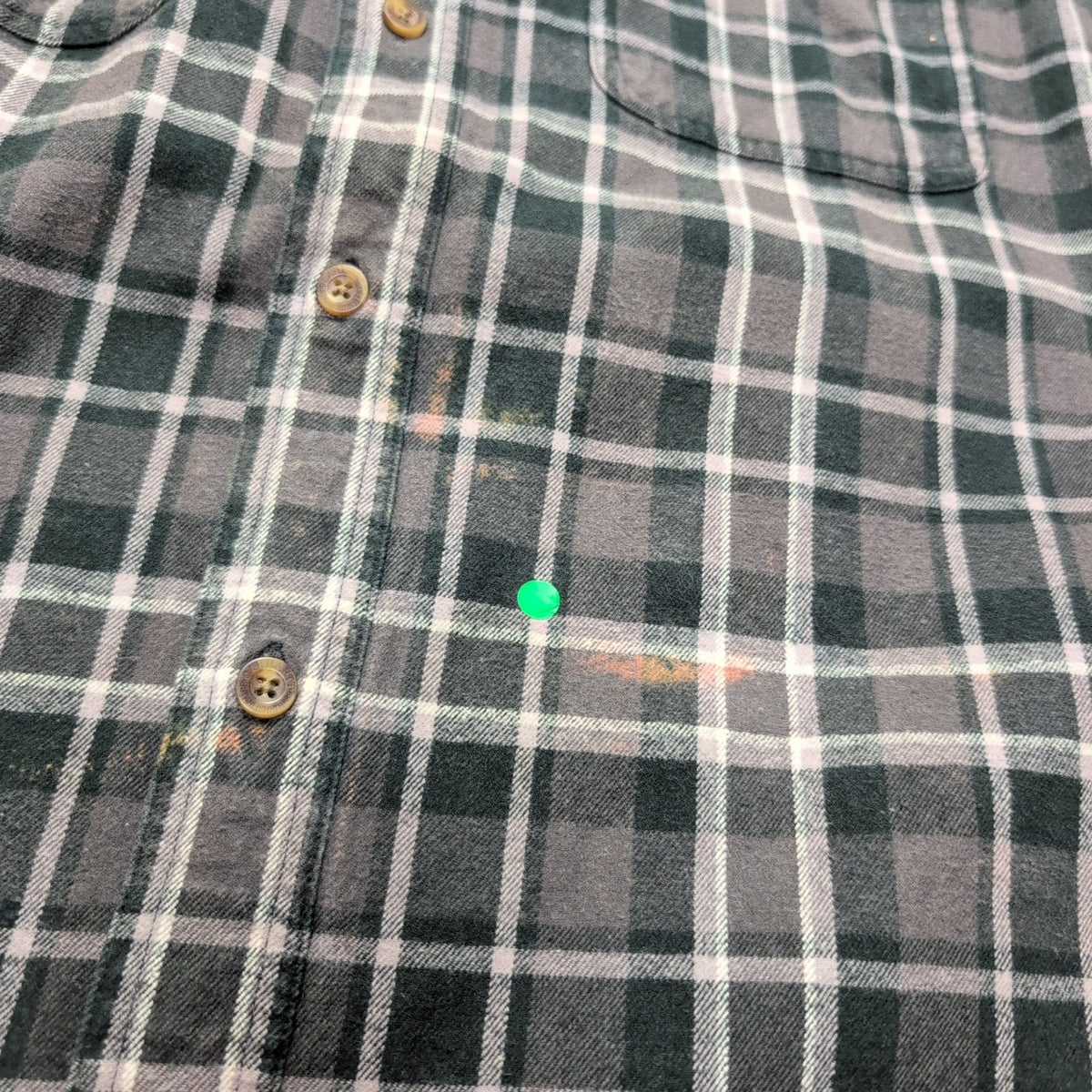 Chemise Carhartt M Flanelle Verte Grise Carreaux 100% Coton 2 Poches