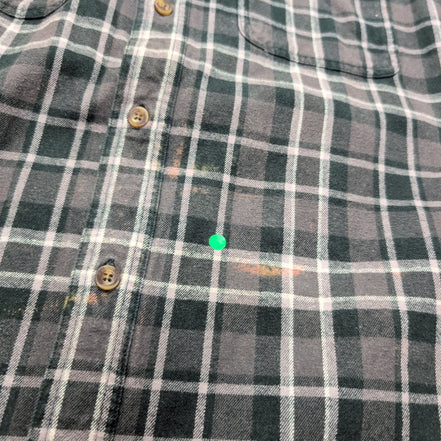 Chemise Carhartt M Flanelle Verte Grise Carreaux 100% Coton 2 Poches