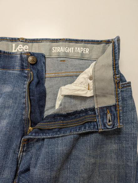 Jean Lee Vintage Homme W34 L34 Bleu Denim Stretch Excellent État