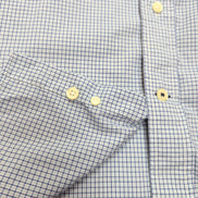 Chemise Nautica L Bleu Carreaux 100% Coton Made in Mauritius Manches courtes
