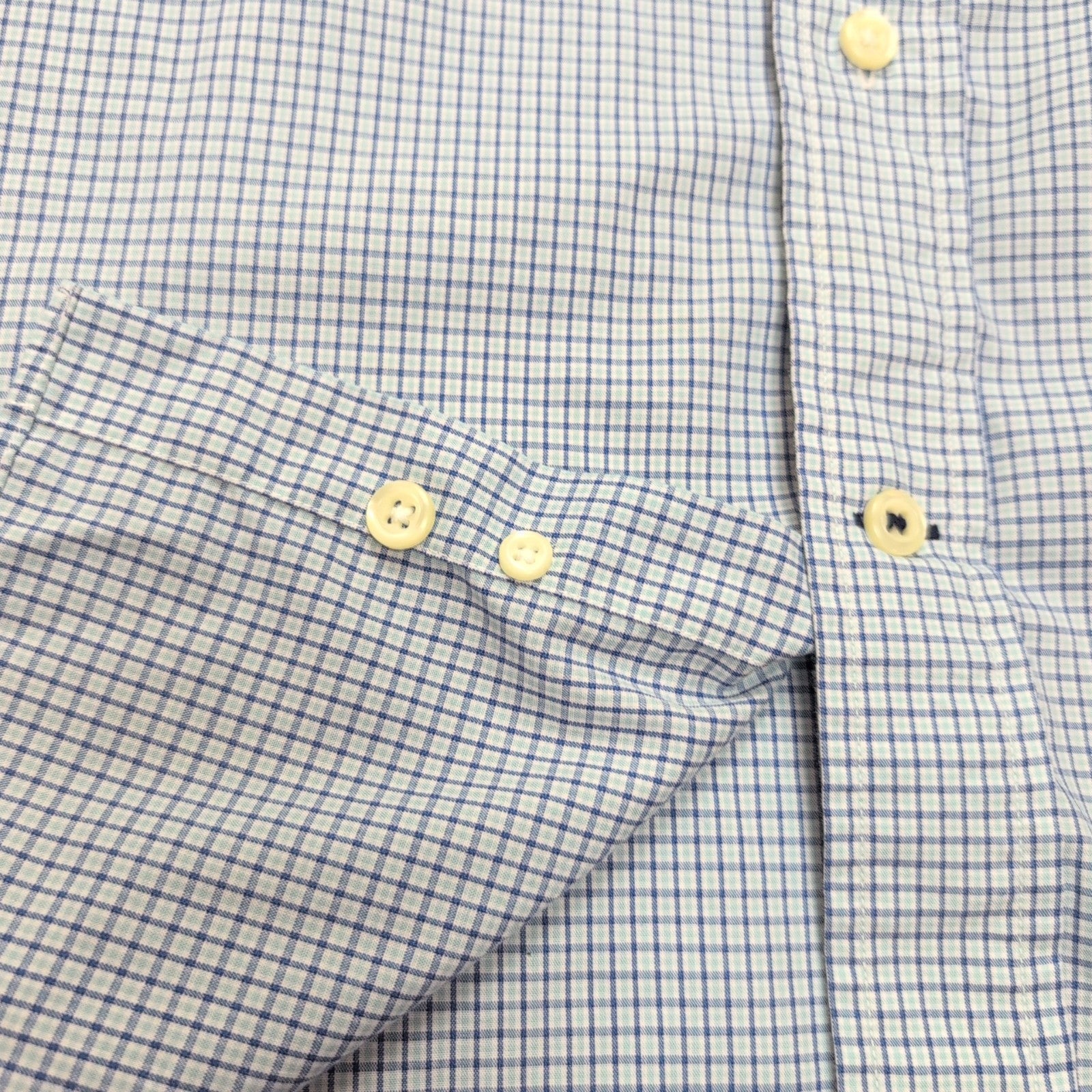 Chemise Nautica L Bleu Carreaux 100% Coton Made in Mauritius Manches courtes