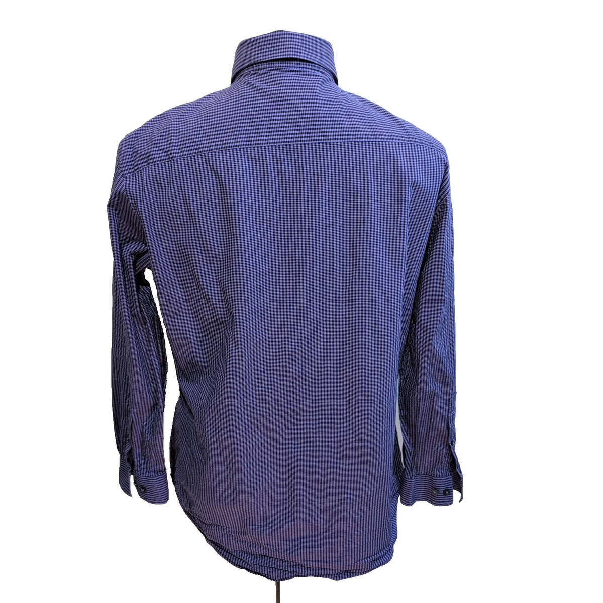 Chemise Apt. 9 L Slim Fit Stretch Violet Noir Carreaux Manches Longues