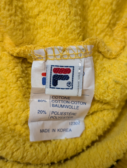 Sweat Fila Vintage 90s - Pull Jaune Éclatant Retro Streetwear - Taille L