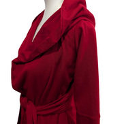 Gilet Rouge à Capuche XT Ceinture Style Cape - Matière Fluide - Taille S