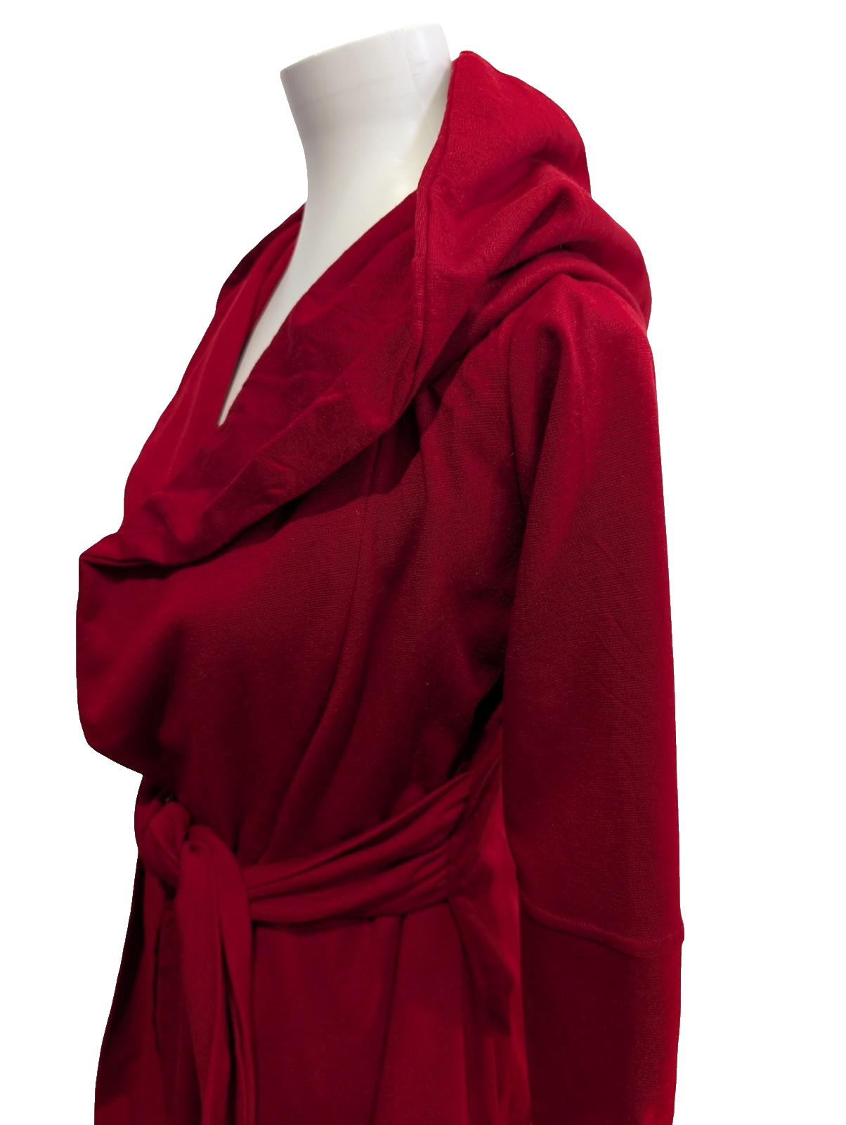 Gilet Rouge à Capuche XT Ceinture Style Cape - Matière Fluide - Taille S