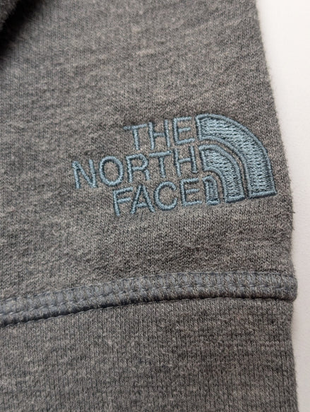 The North Face Sweat Col Rond Gris - Logo Brodé Manche - Taille L Femme