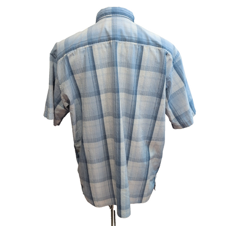 Chemise Patagonia L Bleu Carreaux Bio 65% Polyester 35% Coton Manches courtes