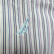 Chemise Nautica L  Rayures Bleu Coton Mercerisé Logo bleu ciel Manches longues
