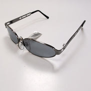 Lunettes de soleil Kaida Y2K Ovales Métal Chromé Gris Foncé Branches Larges