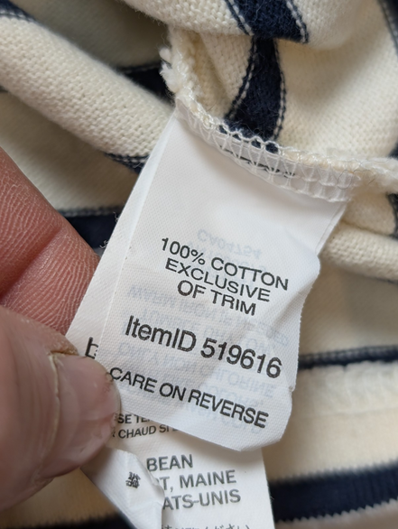 Marinière L.L. Bean Femme Blanc Cassé & Bleu Coupe Oversize - Taille M