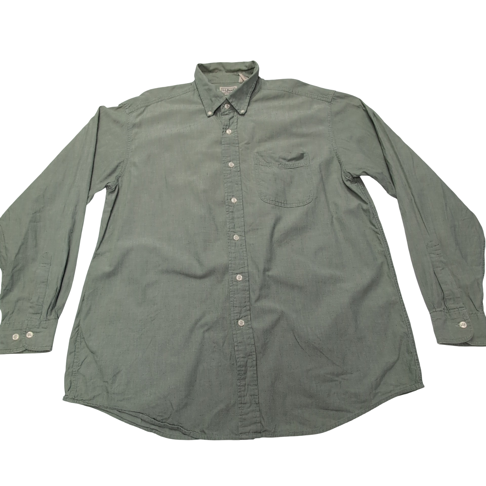 Chemise L.L. Bean verte uni 2 poches taille L