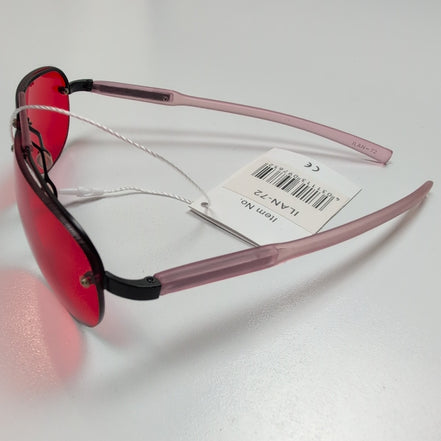 Lunettes de soleil teintées rouge style Y2K monture métal et branches PVC