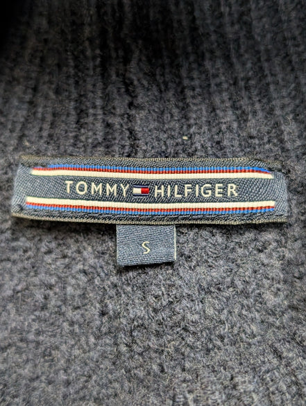 Pull Tommy Hilfiger Femme Col Roulé Bleu Marine Laine d'Agneau Taille S