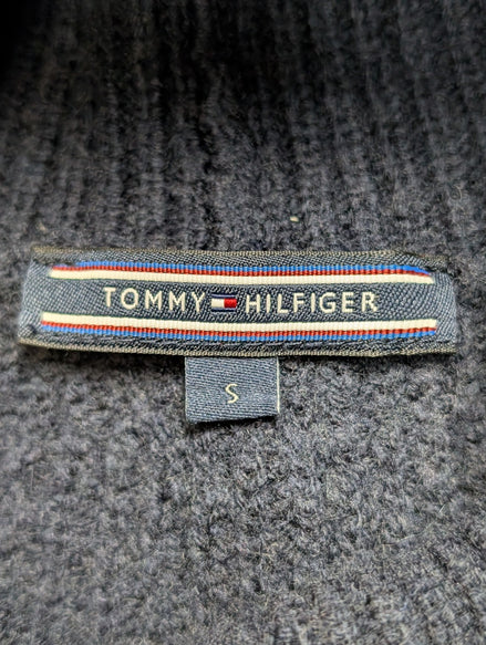 Pull Tommy Hilfiger Femme Col Roulé Bleu Marine Laine d'Agneau Taille S