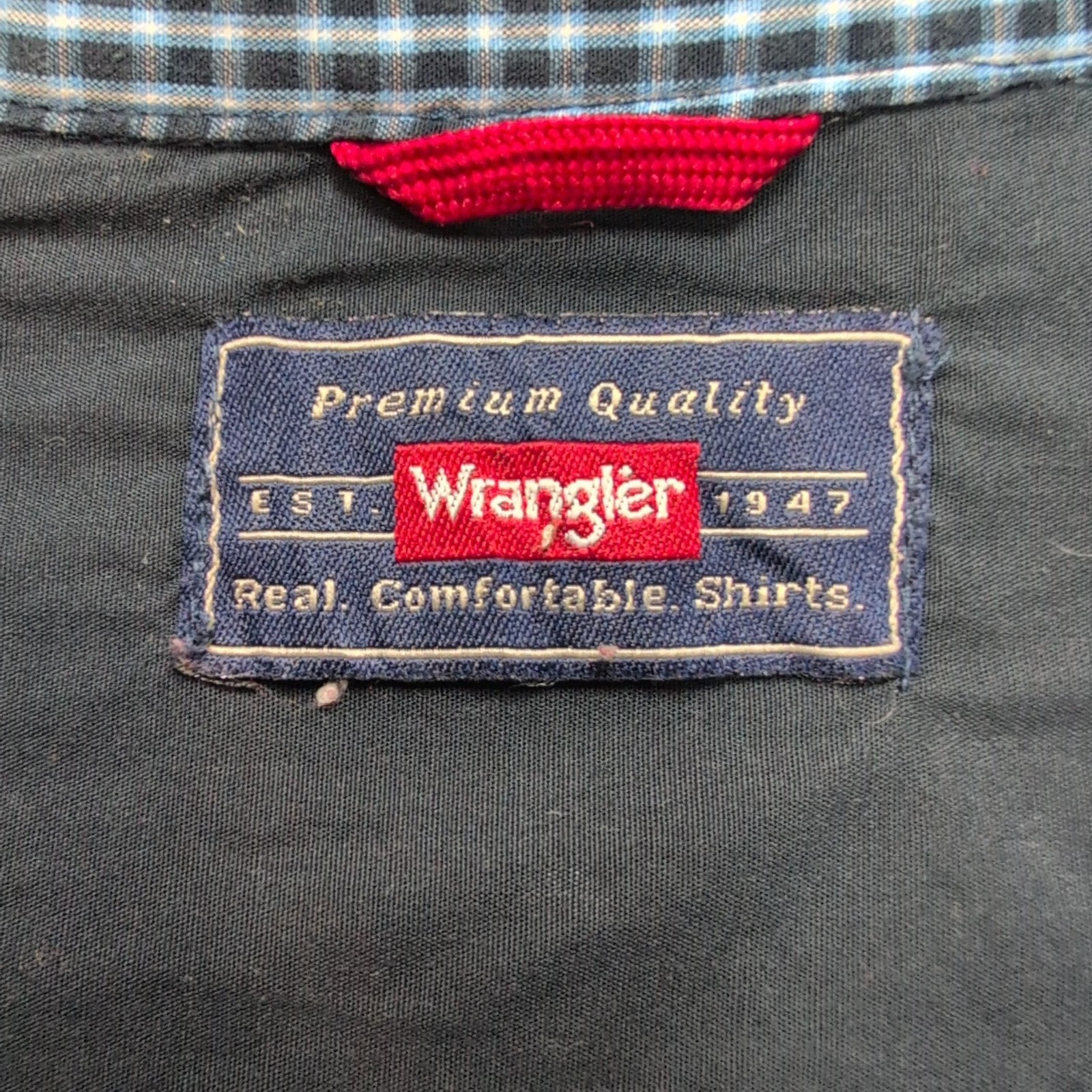 Chemise Wrangler Bleu Marine et Bleu Ciel à Carreaux Taille M / L