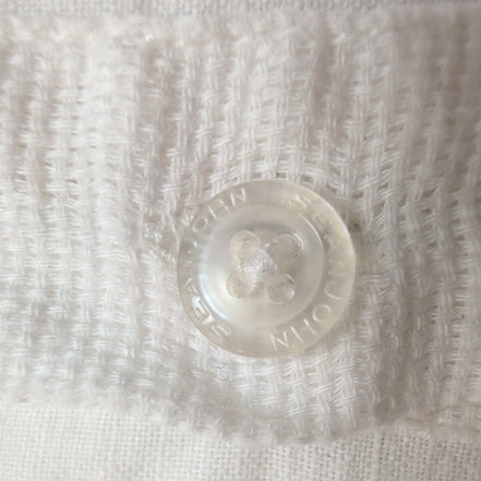 Chemise Sean John Popover XL Lin Coton Blanche 2 Poches Manches Courtes