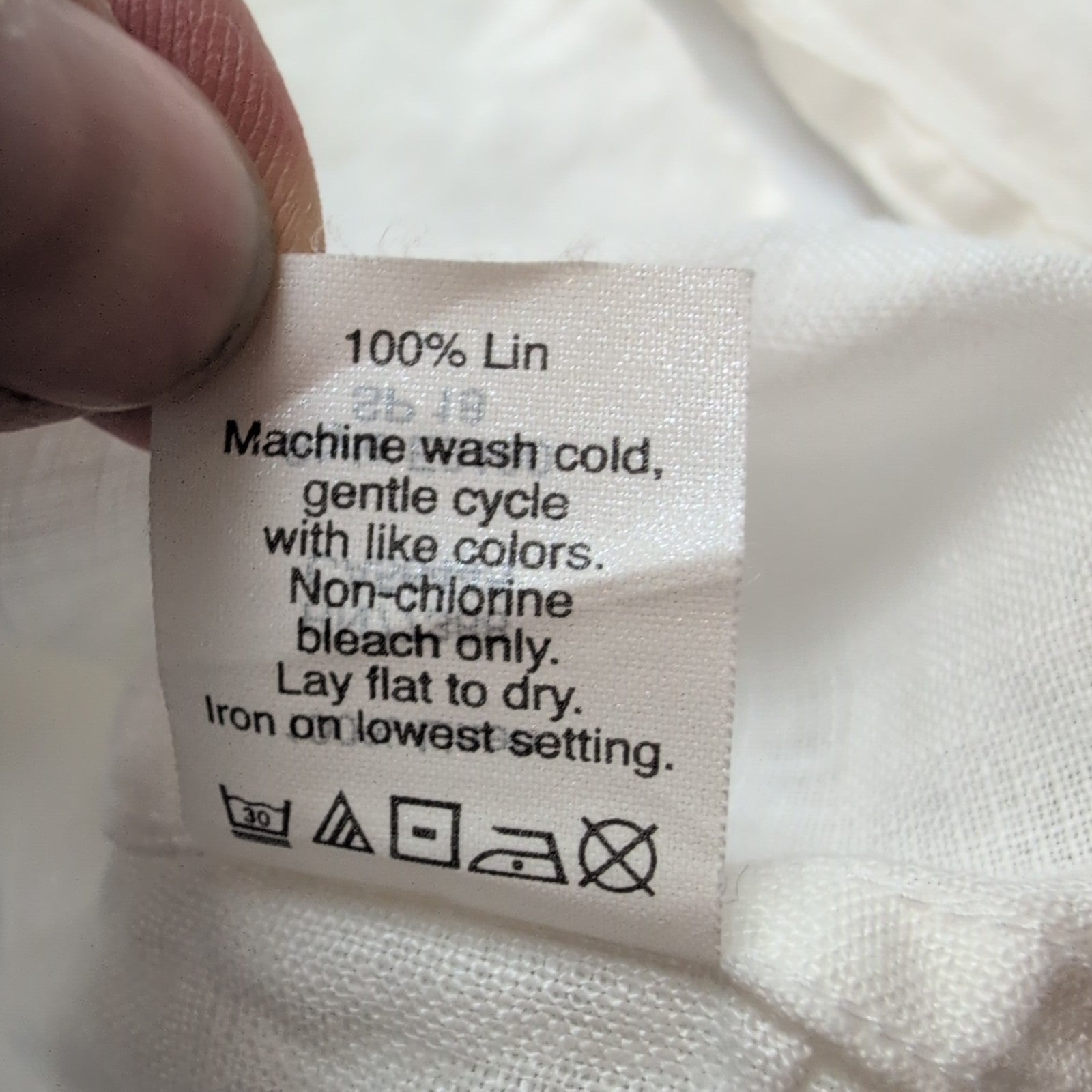 Chemise J.Crew S Slim Fit Blanc Uni 100% Lin Poche manches longues