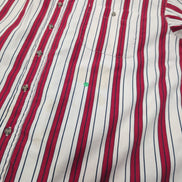 Chemise Bugle Boy Classics XL Rayures Rouge Bleu 100% Coton Vintage