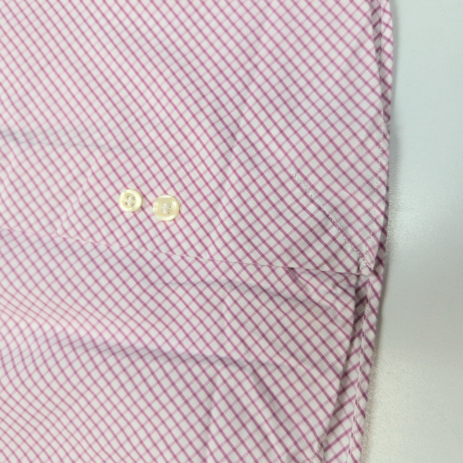 Chemise BURBERRY 100% Coton Rose Fuchsia L Logo Brodé Manches Longues