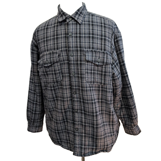 Surchemise Levi's Vintage Flanelle Carreaux Gris / Noir Doublée Sherpa Taille XL