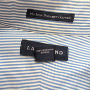 Chemise Lands' End XXL 3XL Supima Oxford Rayures Bleues Poche manches longues